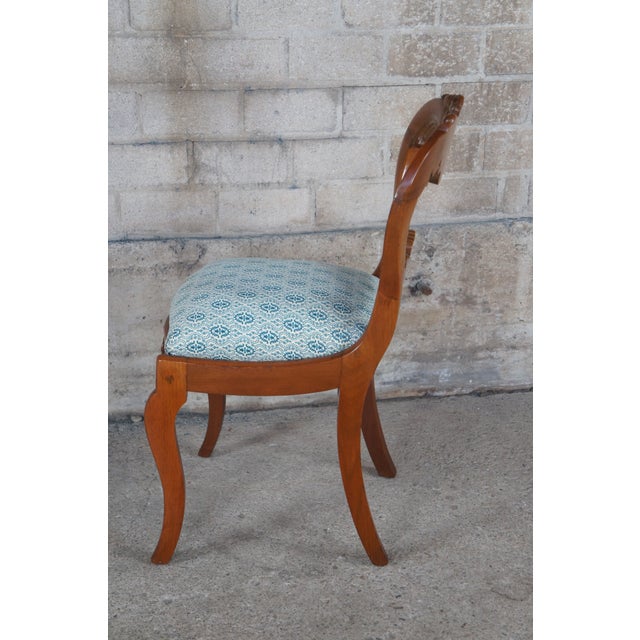 Early 20th Century Antique Victorian Rose Carved Walnut Balloon Back Parlor Vanity Desk Chair For Sale - Image 9 of 12