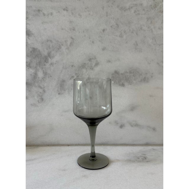 Mid 20th Century Set of 5 Mid Century Orrefors Rhapsody Smoke Cordial Glasses For Sale - Image 5 of 8