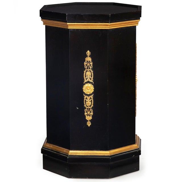 French Hollywood Regency Ebonized Pedestal Column, Style of Maison Jansen For Sale - Image 6 of 14