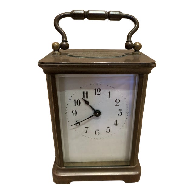 Vintage Early 20th Century Brass Carriage Clock For Sale