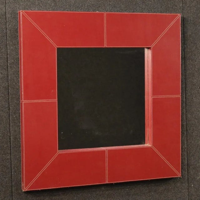 Italian Red Mirror, 1980s For Sale - Image 12 of 13