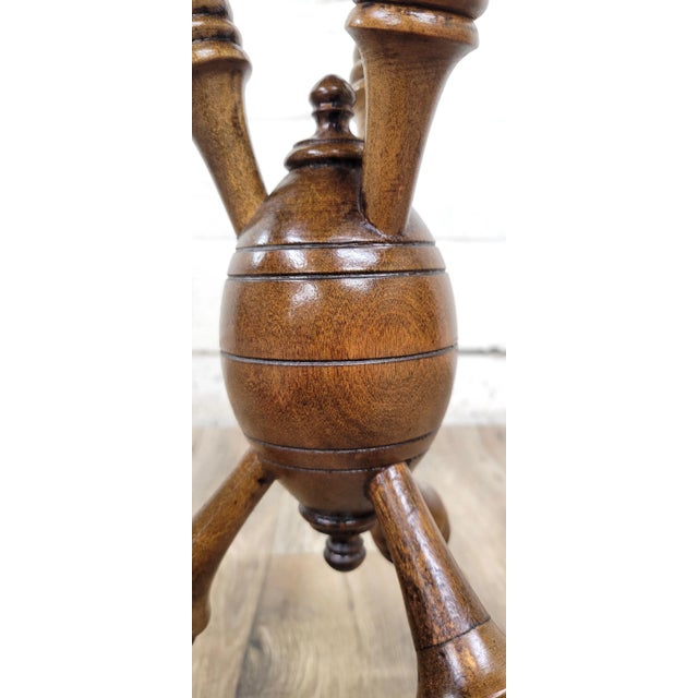 Wood Vintage Side Table Plant Stand For Sale - Image 7 of 8