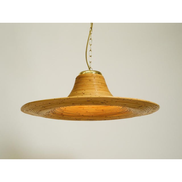 Large Italian Bright Bamboo Pendant Lamp from Vivai Del Sud, 1970s For Sale - Image 9 of 18