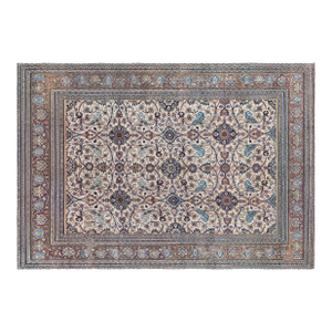 Authentic 1900s Persian Meshad Handmade Wool Rug