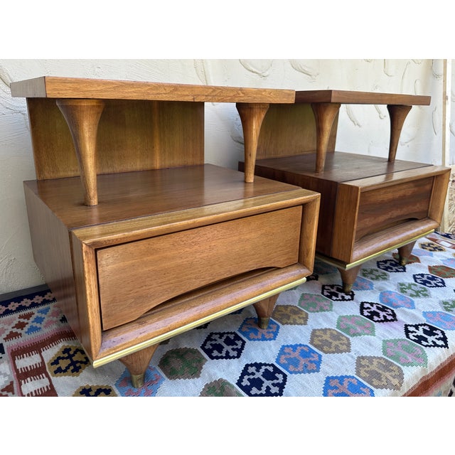 Wood 1960s Kent Coffey the Elegante Nightstands With Drawer - A Pair For Sale - Image 7 of 18