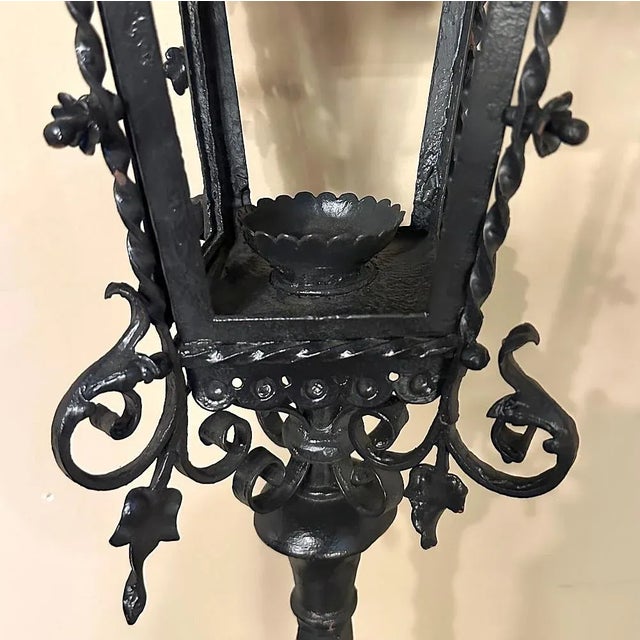 Pair 19th Century French Wrought Iron Garden Lanterns For Sale - Image 12 of 12