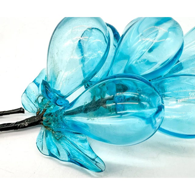 Glass Oversized Mid Century Turquoise/ Aqua Glass Grapes For Sale - Image 7 of 11