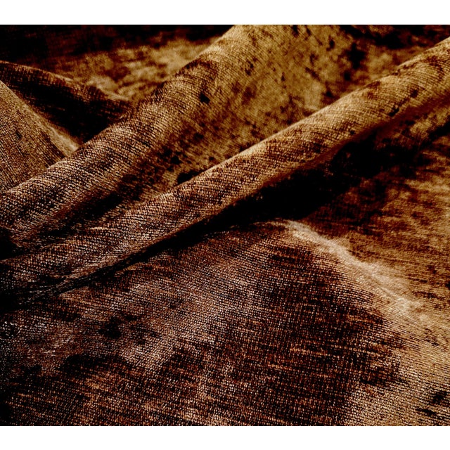 The House of Scalamandre Scalamandre "Tiziano" Sable Brown Textured Velvet- 4.25 Yards For Sale - Image 4 of 5