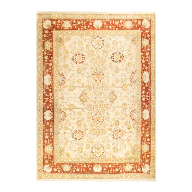 Mogul, One-of-a-Kind Hand-Knotted Area Rug - Ivory, 8' 2" x 10' 5" For Sale