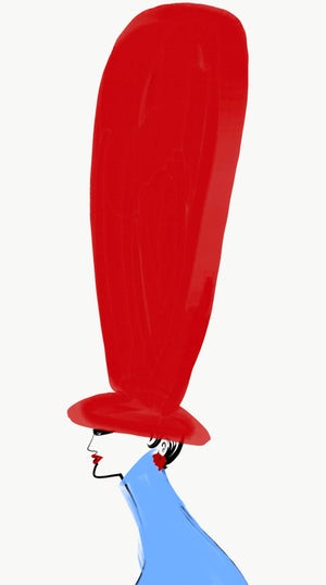 Chapeau Long Red by Annie Naranian