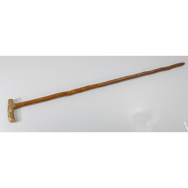 19th Century Victorian Gold Filled Cane or Walking Stick For Sale - Image 10 of 12