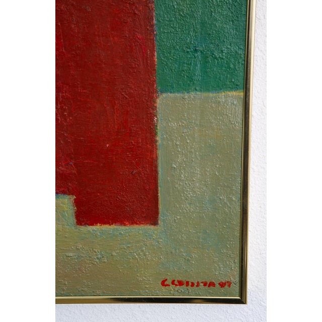 Mid Century Modern Oil Painting George Constant Abstract Art Original Signed '75 For Sale - Image 9 of 12
