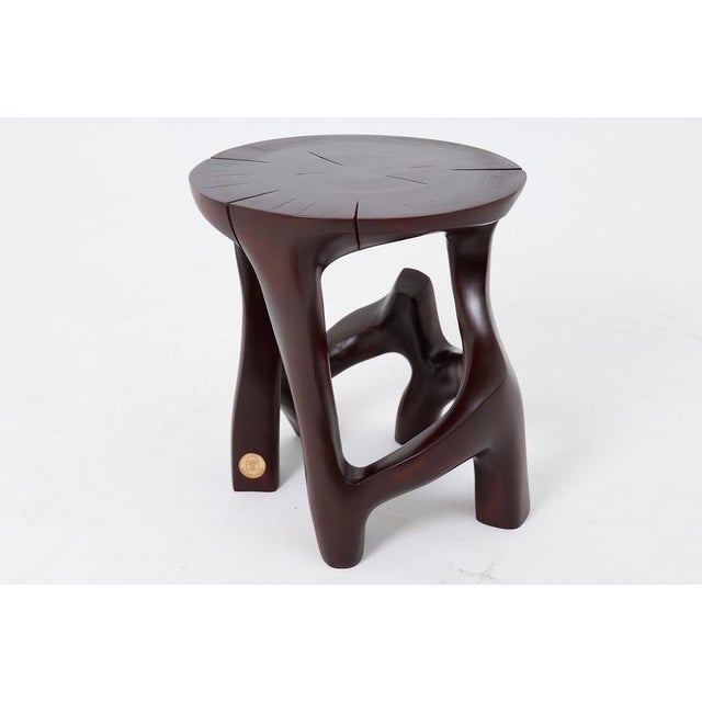 Contemporary Wooden Sculptural Side Table by Logniture For Sale - Image 3 of 14