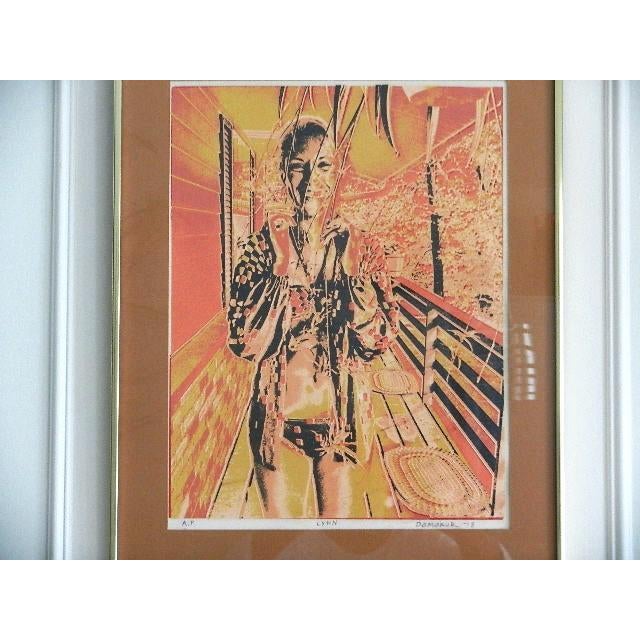 1970s 1970s Jerry Domokur "Lynn" 1978 Vintage Serigraph Art Print - Artist Proof (a.p.) For Sale - Image 5 of 14