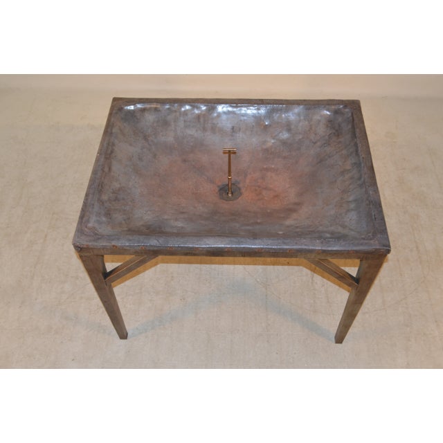 Mid 19th Century 19th C English Dairy Table With Zinc Trough and Original Plug For Sale - Image 5 of 7