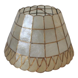 Vintage Capiz Shell Lamp Shade For Sale