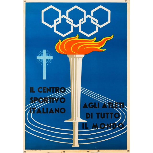 Italian Sports Center Original Lithograph by Corrado Mancioli, 1960 For Sale - Image 9 of 9