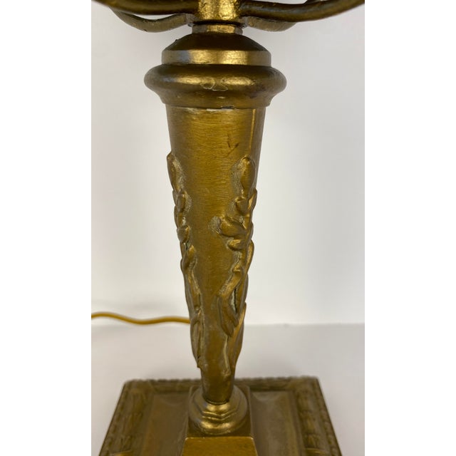 Pairpoint Glassworks Pairpoint Style Table Lamp, Czech Art Deco Fruit Basket Lamp For Sale - Image 4 of 11