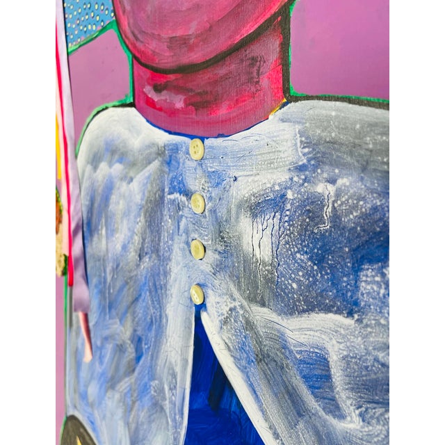 Monumental Mixed Media Painting by Mexican Artist Jesus Tellosa, Signed & Dated For Sale - Image 9 of 18