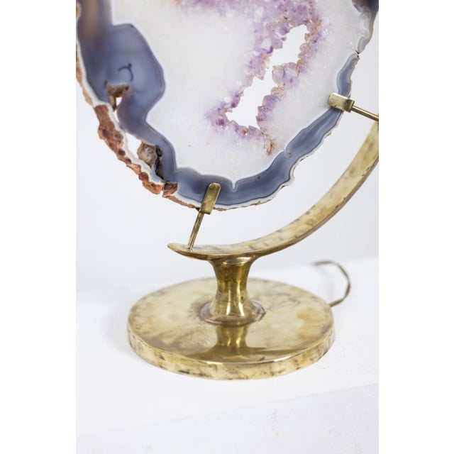 Bronze and Amethyst Lamp, 1970s For Sale - Image 6 of 14