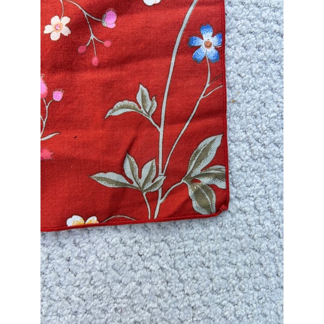 1970s Vintage 1970s Indienne Floral Dinner Napkins - Set of 4 For Sale - Image 5 of 7