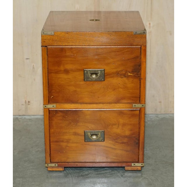 Military Campaign Drinks Cabinet in Burr Yew and Elm For Sale - Image 3 of 18