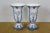 Mid 20th Century 2 Jb Hirsch Corsi Italian Blue & White Floral Porcelain Mantel Vases Urns 9" For Sale - Image 11 of 16