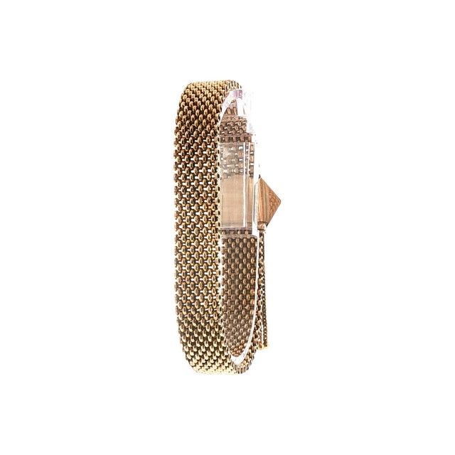 Victorian 19th Century Victorian 10k Yellow Gold Slide Tassel Bracelet With Black Enamel For Sale - Image 3 of 5