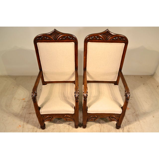 Gothic 19th C Pair of Gothic Armchairs For Sale - Image 3 of 6