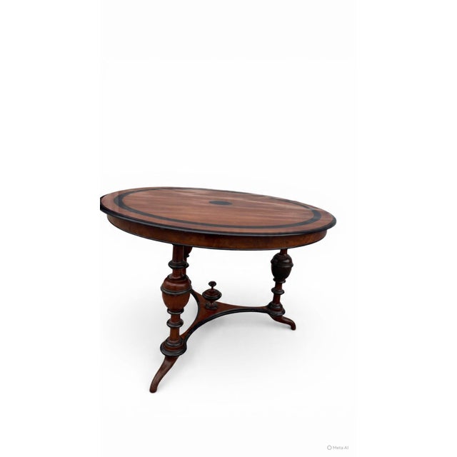 Antique Dining Table in Walnut, 1890s For Sale - Image 6 of 6