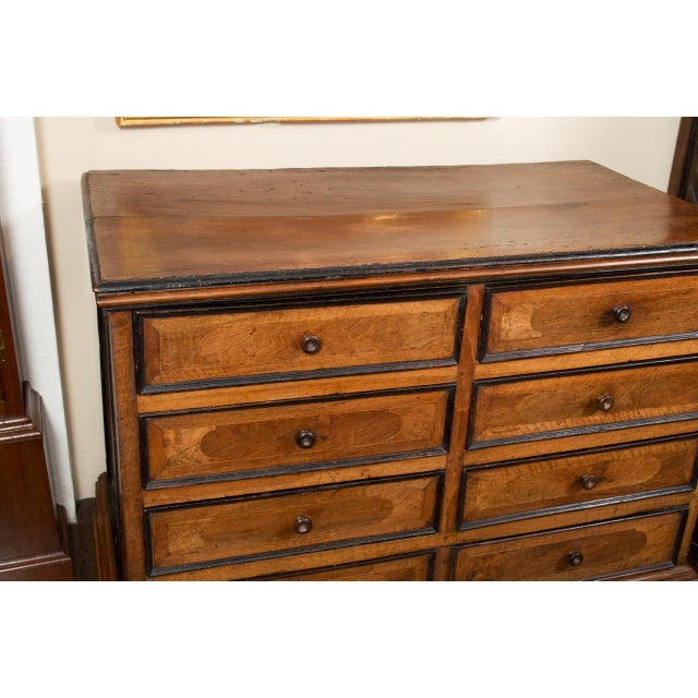 Late 18th Century Tuscan Walnut & Ebonized Detail Commode For Sale - Image 4 of 10