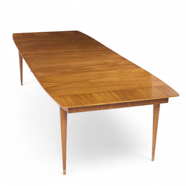 John Widdicomb Mid Century Walnut Expanding Dining Table With 3 Leaves For Sale - Image 13 of 17