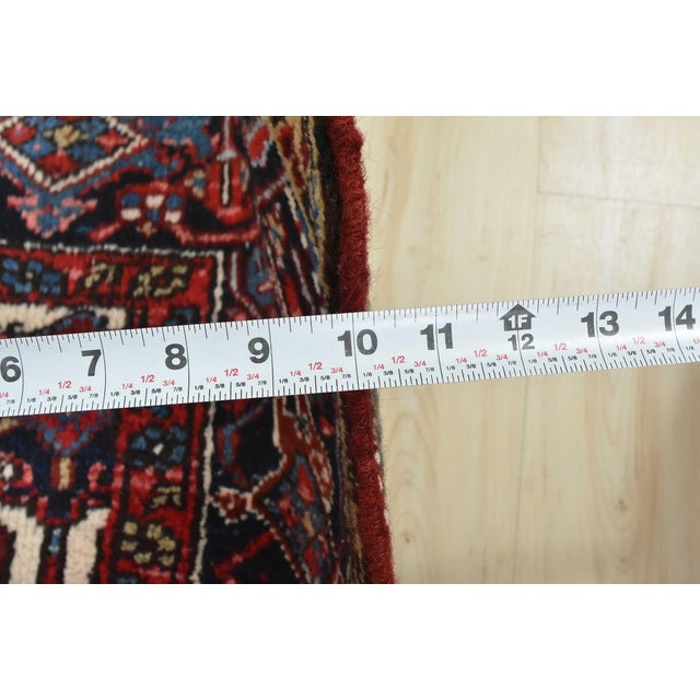 Heriz Rug 7' X 8'11'' Ivory Wool Tribal Semi-Antique Hand-Knotted Carpet For Sale - Image 12 of 14
