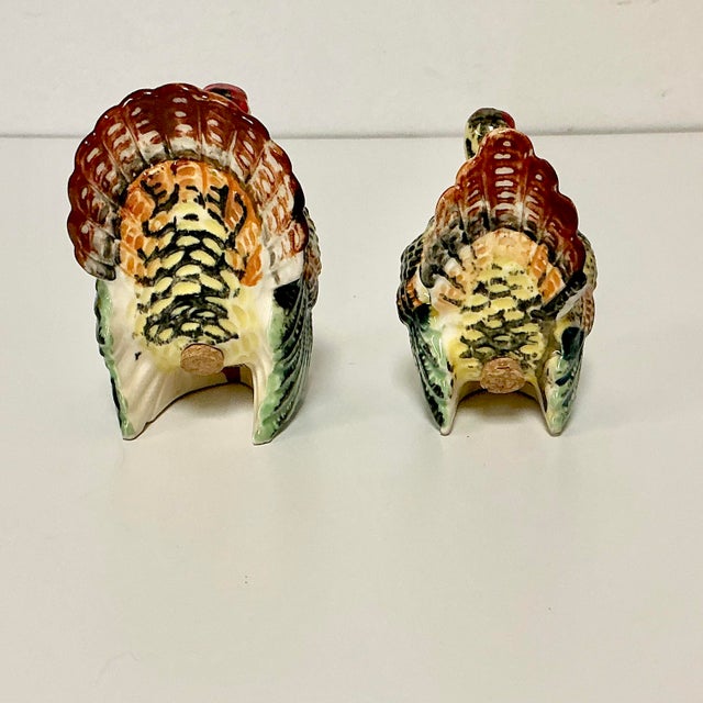 1940s Boho Chic Americana Farmhouse Turkey Salt & Pepper Shakers - A Pair, Thanksgiving For Sale - Image 9 of 14