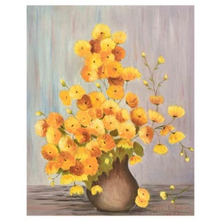 Maurizio Chiesa, Flower Vase, Oil on Canvas, 1976 For Sale