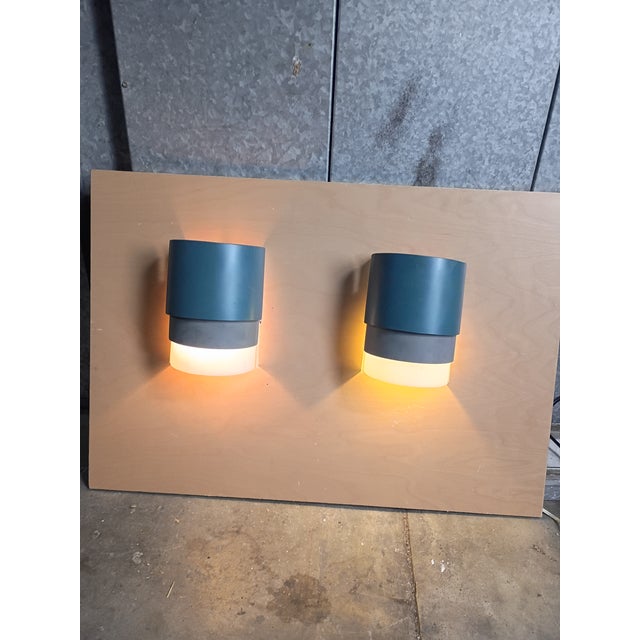 Off-white Custom Made a Pair of Color Wall Sconces. W For Sale - Image 8 of 8