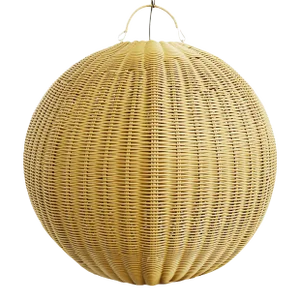 Faux Rattan Globe Pendant Light Medium