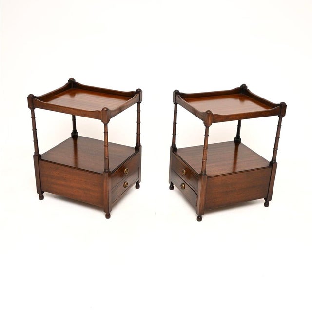 Antique Georgian Style Side Tables, 1950, Set of 2 For Sale - Image 3 of 11