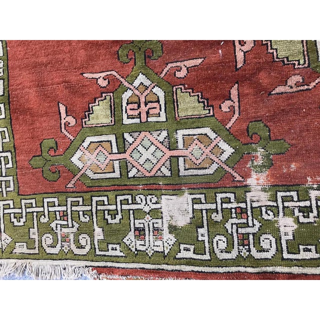 Vintage Turkish Square Ushak Rug, 1920s For Sale - Image 3 of 14
