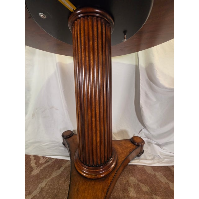Theodore Alexander Geometric Inlaid Wood Round Pedestal Dining/Entry Table For Sale - Image 17 of 17