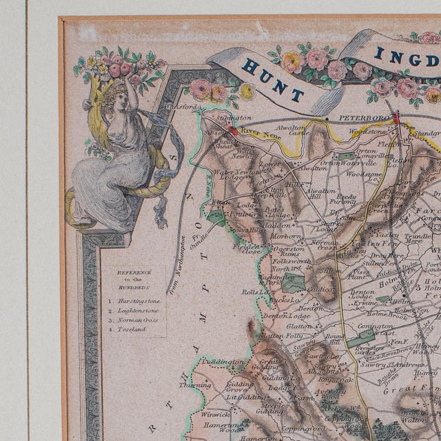 Antique County Map, Huntingdonshire, English, Framed, Moule, Atlas, Victorian For Sale - Image 6 of 12