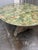 Early 21st Century I Magnin Hand-Painted Faux Marble With Glass Dining Table, 50 Inches For Sale - Image 5 of 12