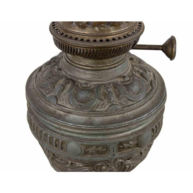 Metal Vintage Italian Metal and Glass Table Lamp, Early 20th Century For Sale - Image 7 of 8