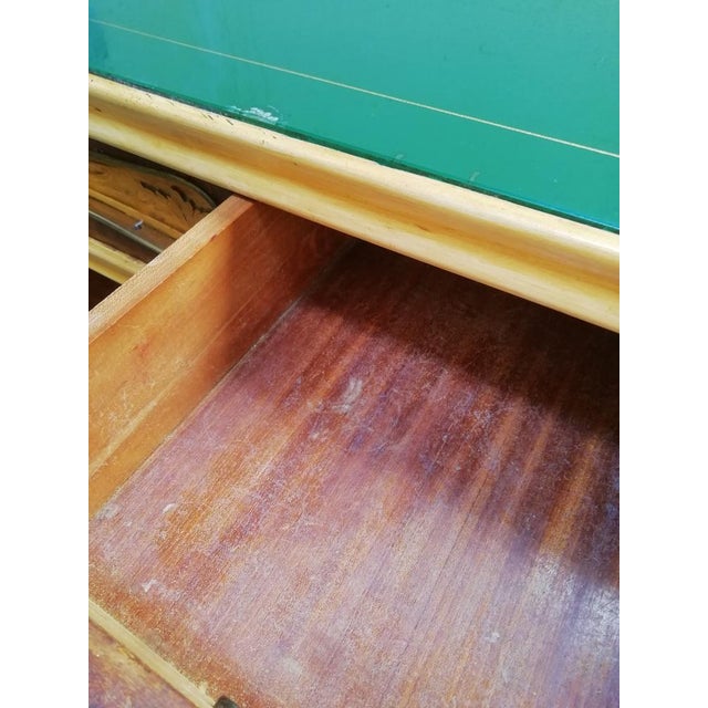Small Vintage Wooden and Glass Sideboard in the Gio Ponti Style, Italy, 1950s For Sale - Image 12 of 14