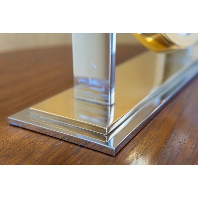 Karl Springer Tabletop Vanity Mirror in Nickel and Brass Circa 1980s For Sale - Image 10 of 12