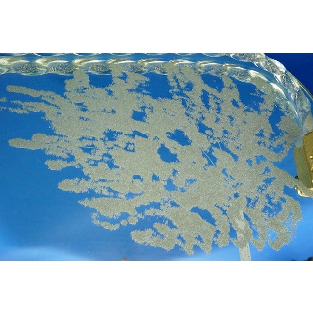 Large 20th Century Mirrored Tray in Murano Glass and Gilded Brass attributed to the Barovier & Toso Glassworks, Italy, 1940s For Sale - Image 17 of 18