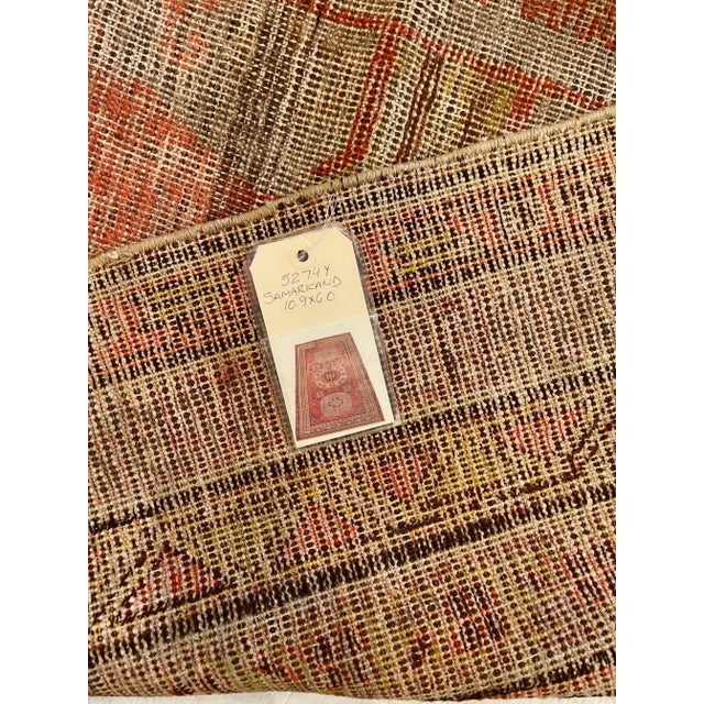 19th Century Antique Floral Samarkand Rug For Sale - Image 4 of 9