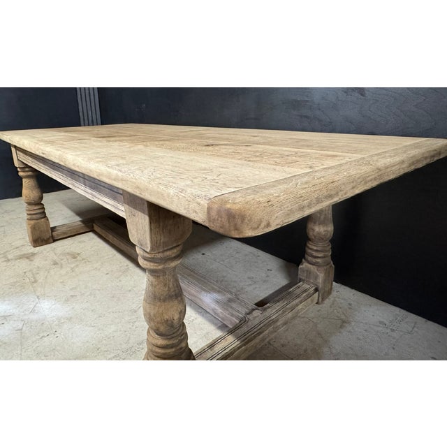 Large Deep Oak Farmhouse Dining Table, 1920 For Sale - Image 9 of 15