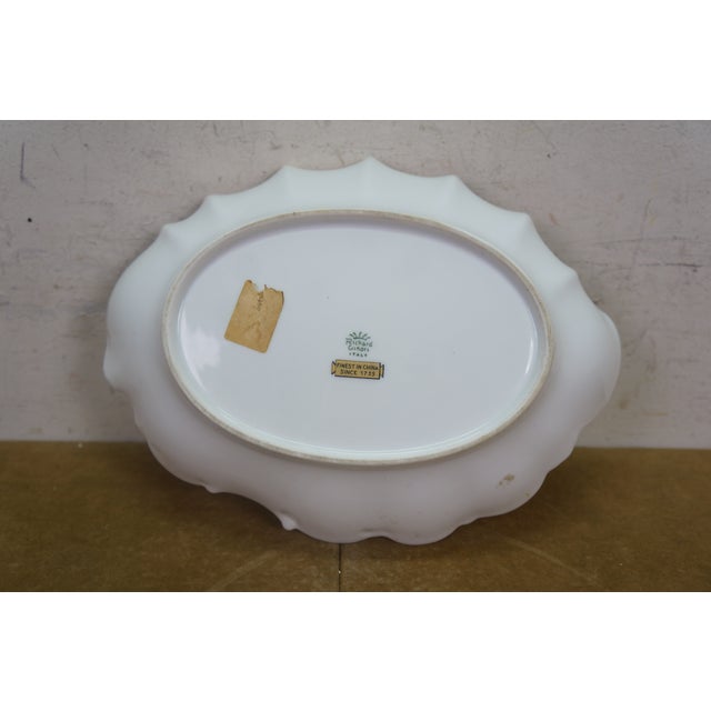Late 20th Century Italian Richard Ginori Fiesole Scalloped Oval Castle Landscape Serving Platter For Sale - Image 9 of 10