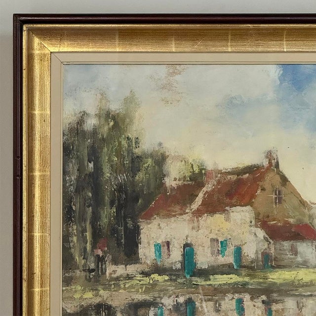 Framed Oil Painting on Canvas by Edmond De Meulenaire (1884–1963) For Sale In Dallas - Image 6 of 15